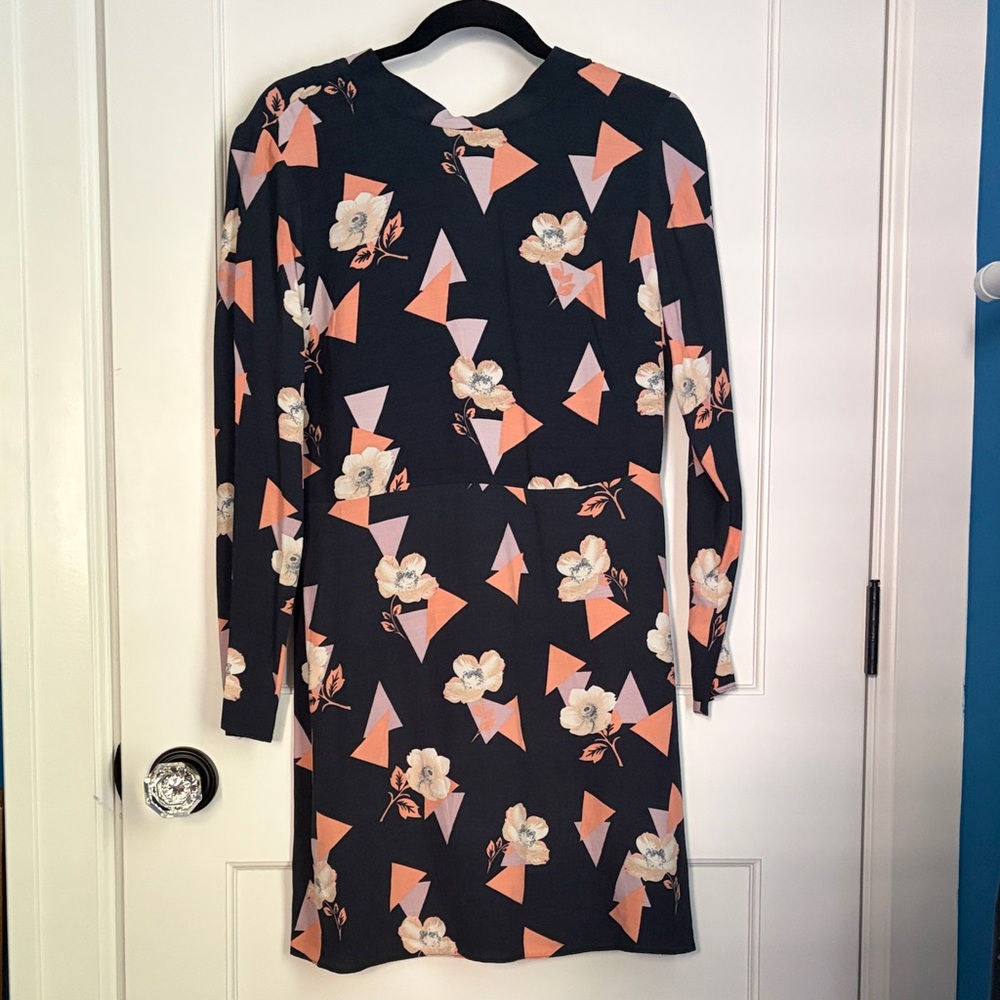 ASOS Navy Abstract Floral Print Dress